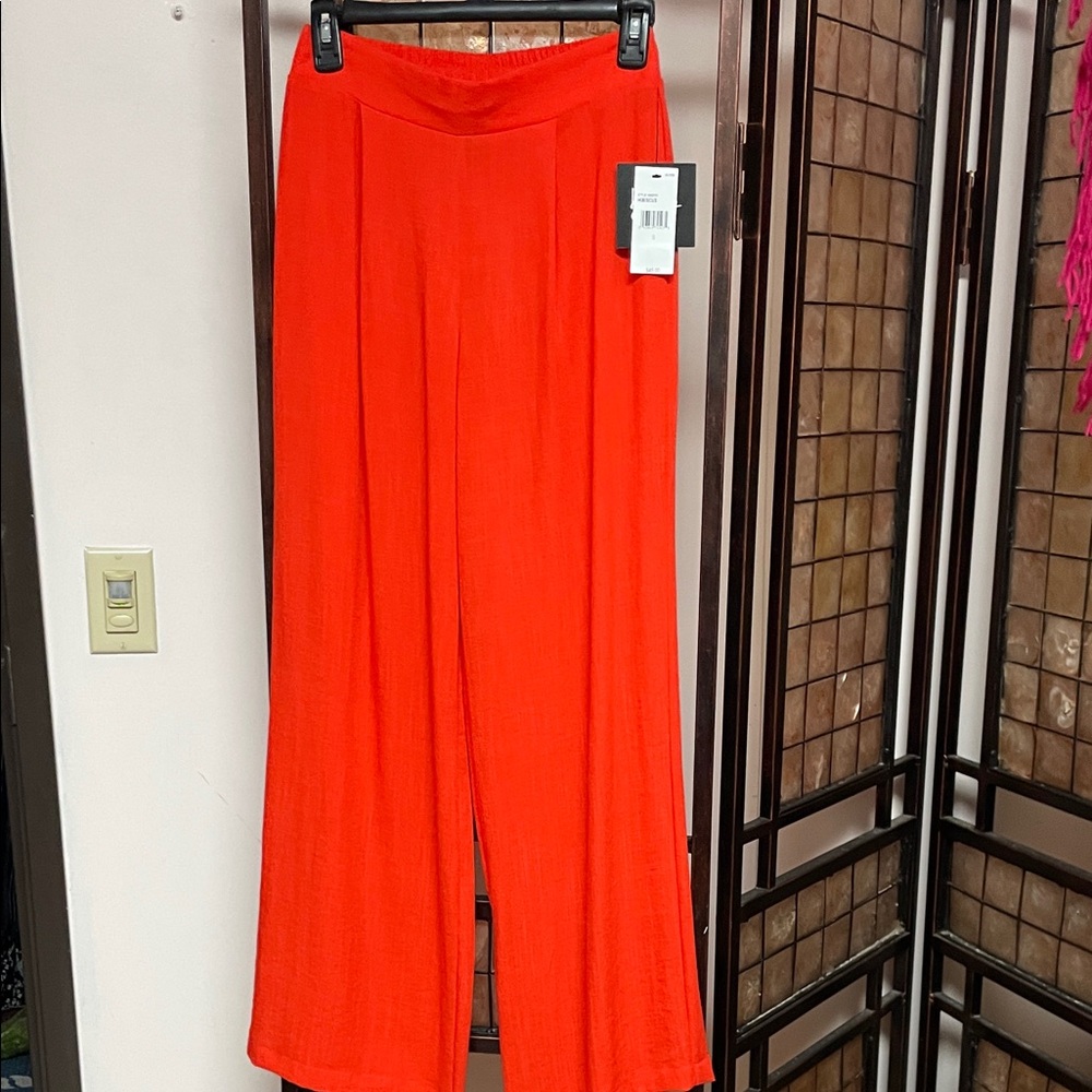 by & by Vibrant Orange Wide Leg Pants